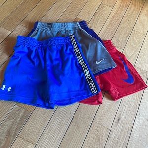 18month athletic shorts Nike and Under Armour